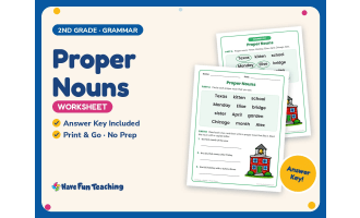 Proper Nouns Worksheet – 2nd Grade Grammar Practice + Answer Key