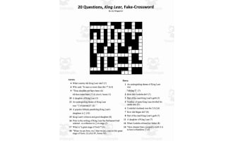 Pseudo Crossword: 20 Questions King Lear