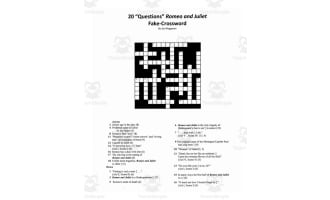 Pseudo Crossword: 20 Questions Romeo and Juliet