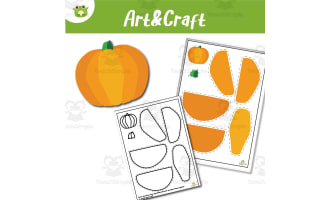 Pumpkin Art & Craft Printable – Cut, Color, and Build Activity | Fall