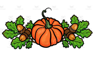 Pumpkin Clipart - acorns clip art -Autumn Clipart