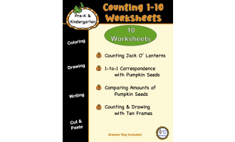 Pumpkin Counting 1-10 Worksheets