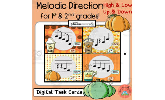Pumpkin Fun Melodic Direction Task Cards