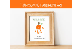 Pumpkin Handprint Art, DIY Thanksgiving Craft, Homeschool Activity