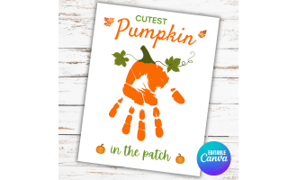Pumpkin Handprint Craft, Thanksgiving Handprint Art, Fall Handprint