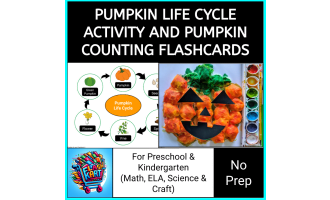 Pumpkin Life Cycle, Flashcards, Rhyming Words, Craft, and Coloring