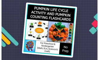 Pumpkin Life Cycle, Flashcards, Rhyming Words, Craft, and Coloring