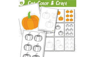Pumpkin Template Activity Set | Cutting, Coloring & Tracing for Presch