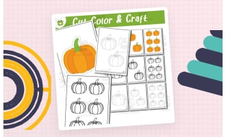 Pumpkin Template Activity Set | Cutting, Coloring & Tracing for Presch