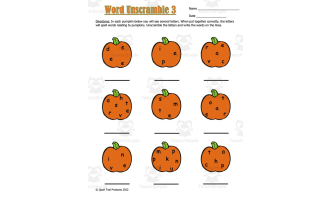 Pumpkin Word Scramble and ELA Activities
