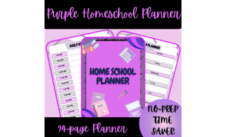 Purple Homeschool Planner (90+ printable pages)