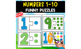 PUZZLE OF NUMBERS 1 TO 10 | MATH RESOURCE