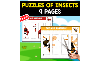 PUZZLES OF INSECTS | 9 FREE PAGES