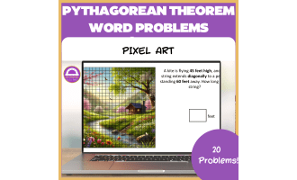 Pythagorean Theorem Word Problems Pixel Art