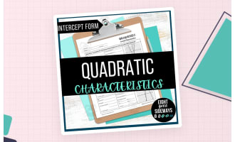 Quadratic Characteristics Worksheet – Intercept Form