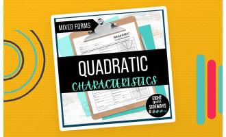 Quadratic Function Key Features - Mixed Forms - Worksheet