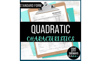 Quadratic Function Key Features - Mixed Forms - Worksheet by ...