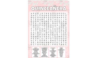 Quinceañera Word Search Puzzle – 40 Words for a Fabulous 15th Birthday