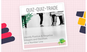 Quiz-Quiz-Trade Game: Identify Positive & Negative Integers & Decimals on Number Line