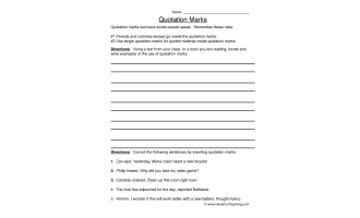 quotation marks worksheet by teach simple