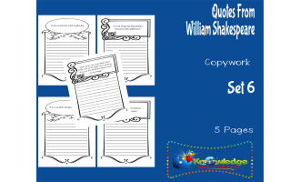 Quotes From William Shakespeare Copywork : Set 6