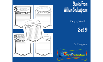 Quotes From William Shakespeare Copywork : Set 9