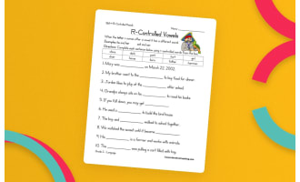 R-Controlled Vowels Fill in the Blanks Worksheet