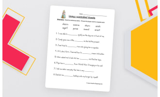 R-Controlled Vowels Worksheet – Fill in the Blank