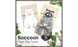Raccoon | Paper Bag Puppet | Printable Craft