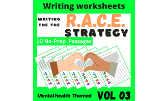 RACE Writing Strategy Practice Worksheets - writing prompts