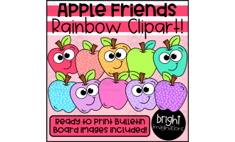 Rainbow Apple Clipart