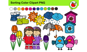 Rainbow Clipart – Spring Clipart, Color Clipart Set, Weather PNG