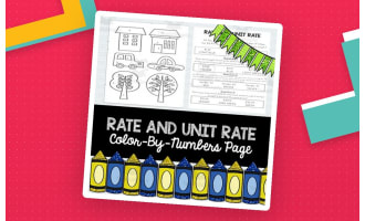 Rate and Unit Rate Color by Number