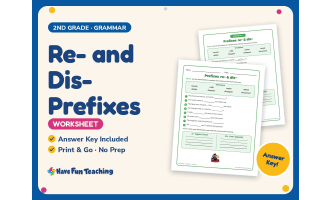 Re- and Dis- Prefixes Worksheet – 2nd Grade Grammar Practice