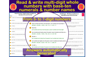Read & write multi-digit numbers with numerals & names - Place value