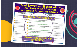 Read & write multi-digit numbers with numerals & names - Place value