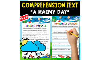READING-COMPREHENSION + 4 ANCHOR CHART | A RAINY DAY
