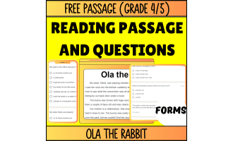 Reading Comprehension Fiction Set 1 Sample: Ola the Rabbit (Forms)