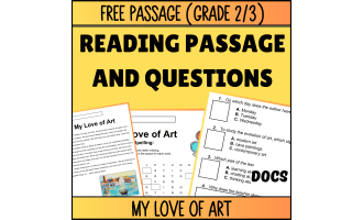 Reading Comprehension Fiction Set 4 Sample: My Love of Art (Docs)