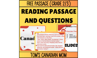 Reading Comprehension Fiction Set 6 Sample Tom's Canadian Mom (Slides)