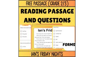 Reading Comprehension Fiction Set 7: Ian's Friday Nights (Forms)