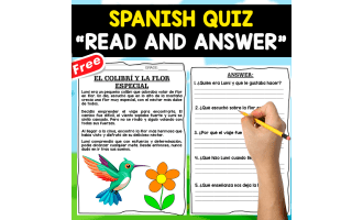 READING COMPREHENSION IN SPANISH | EL COLIBRÍ Y LA FLOR ESPECIAL