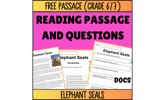 Reading Comprehension Nonfiction Set 1 Sample: Elephant Seals (Docs)
