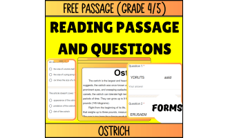 Reading Comprehension Nonfiction Set 1 Sample - Ostrich (Forms)