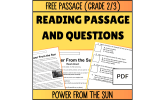 Reading Comprehension Nonfiction Set 1 Sample Power From the Sun PDF