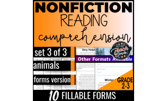Reading Comprehension Nonfiction Set 3 - Animals (Forms)
