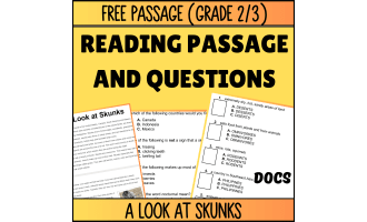 Reading Comprehension Nonfiction Set 3 Sample: A Look at Skunks (Docs)