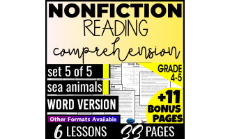 Reading Comprehension Nonfiction Set 5 - Sea Animals (Word)