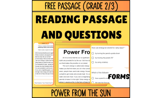 Reading Comprehension Nonfiction Set1 Sample Power From the Sun Forms