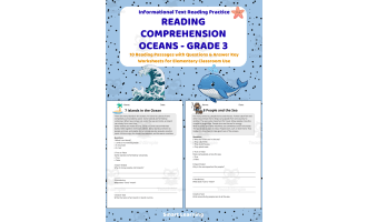 Reading Comprehension Oceans | Grade 3 Reading Activities